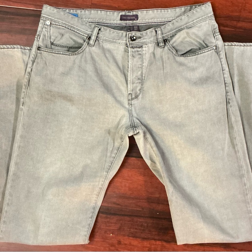 Ted Baker Light Gray Men's Straight Jeans